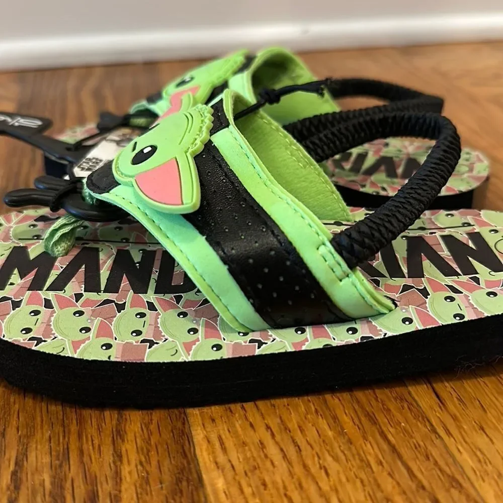 Star Wars Mandalorian Yoda Sandals Flip Flop Boys Shoes Various Sizes NWT